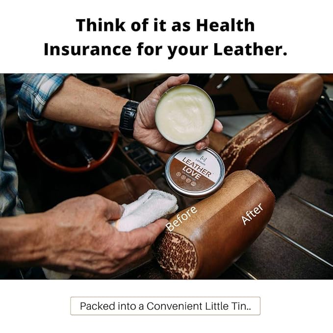 Lithium Leather Love Car Leather Cleaner and Conditioner - Deep Hydrating All Natural Premium Care For Car Interior that Restores, Rehydrates and Protects (8oz)