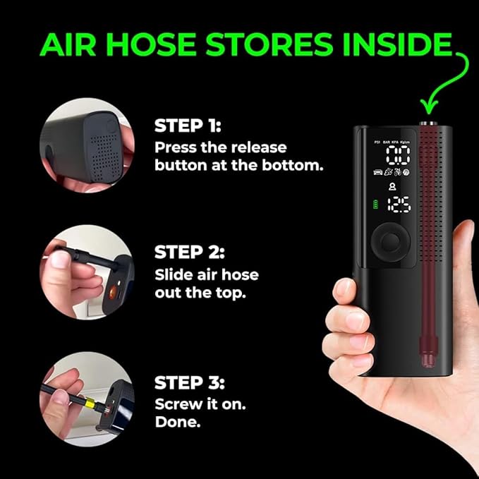 Airmoto Tire Inflator with Power Kit and Carrying Case Bundle Deal