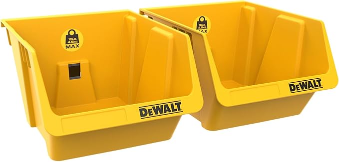 DEWALT Plastic Bins, 10lb Capacity, Workshop Storage System Compatible (DWST82813) (Pack of 3)