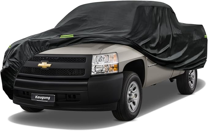 Kaugung Truck Cover Waterproof Custom Fit Chevrolet Silverado Regular 6.5'/6.6' Bed (1998-2018), 7 Layers Heavyweight Pickup Car Cover Outdoor Indoor Sun UV Rain Snow Wind Protection.