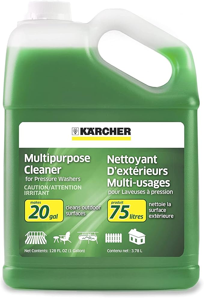 Greenworks 3000 PSI (1.1 GPM) TruBrushless Electric Pressure Washer (PWMA Certified) & Karcher Pressure Washer Multi-Purpose Cleaning Soap Concentrate – for All Outdoor Surfaces – 1 Gallon
