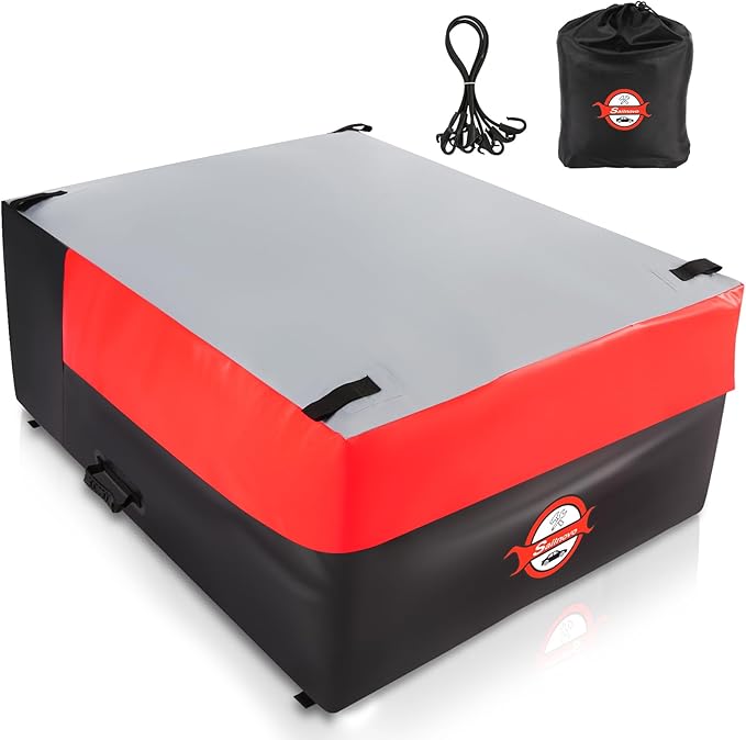 Sailnovo Truck Bed Cargo Bag, 26 Cubic ft Waterproof Cargo Bag for Truck Bed, Heavy Duty PVC Truck Cargo Bag Fits Any Truck Size with 6 Stretch Cord, Packing Bag (50''x40''x22'') Red