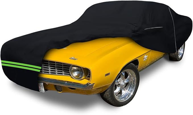 Waterproof Car Cover Replace for 1982-2002 Chevy Camaro, 6 Layers All Weather Car Cover with Zipper Door & Windproof Bands for Snow Rain Dust Hail Protection (1982-2002)