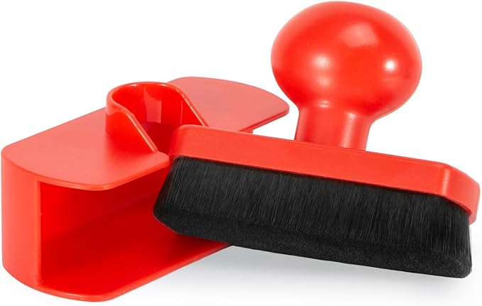 UNIMEIX Tire Shine Applicator Brush Large Vegan Tire Shine Brush with Storage Stand for Vehicles Tire Shine Polish Wax and Car Wash (Red)