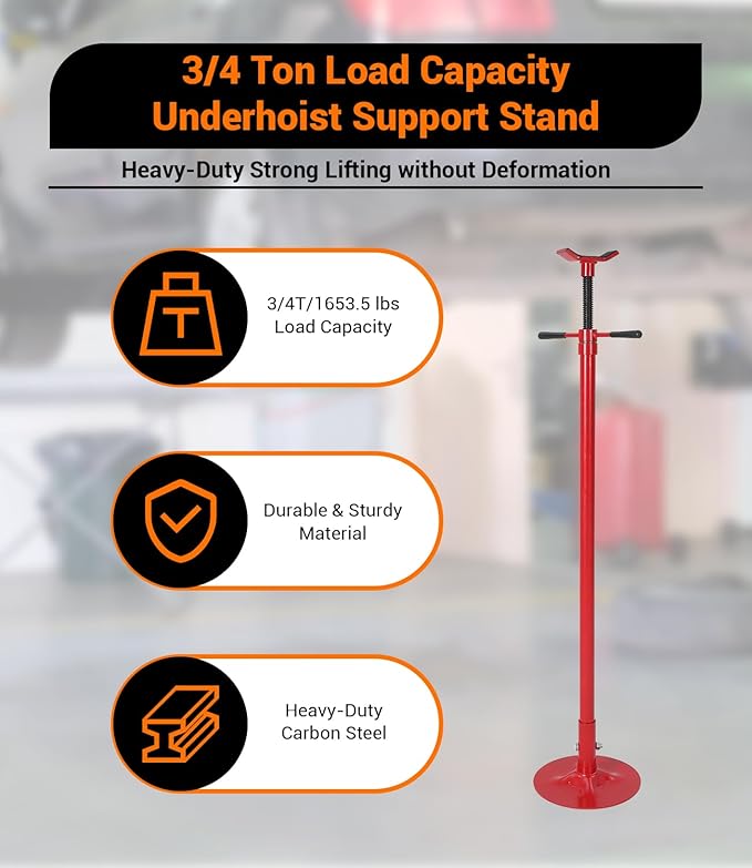 2PACK Underhoist Support Stand, 3/4 Ton Jack Stand, Under Hoist Stand for Vehicle Lifting & Support, 1655Lbs Capacity, Lifting from 38.4 to 75.4Inch,