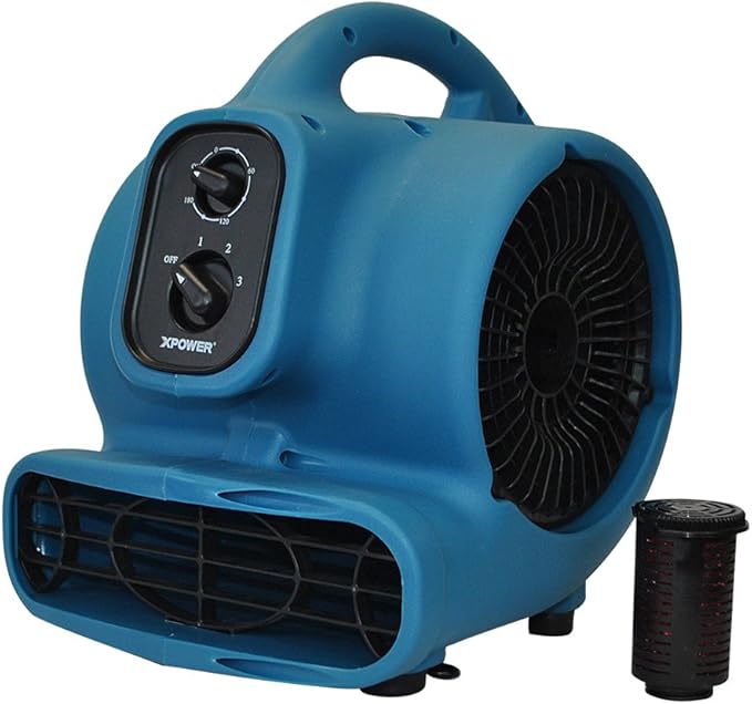 XPOWER P-450AT Freshen Aire Scented Air Mover Scent Diffusing Fan for Immediate Scenting, Cooling, Ventilating, & Drying of Large Areas, Blue