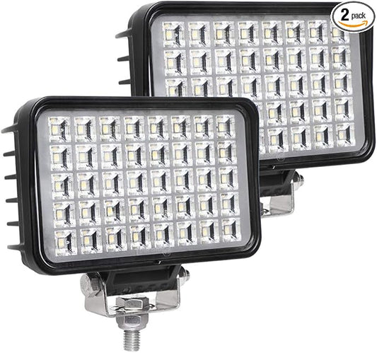 EXZEIT 6 Inch Led Work Light for Truck Tractor, 80W 6800Lumens Flood Light Off Road Light for Tractor SUV ATV, 12/24V