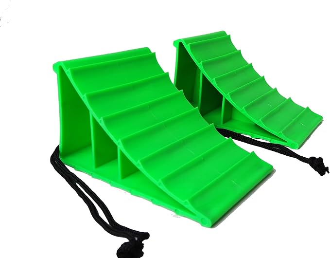 Apex RV Heavy Duty Wheel Chocks Stop Vehicle from Rolling Safety Wheel Blocks for RVs Trucks Trailers Campers Cars and Boats Essential RV Camper and Boat Accessories (Pair)