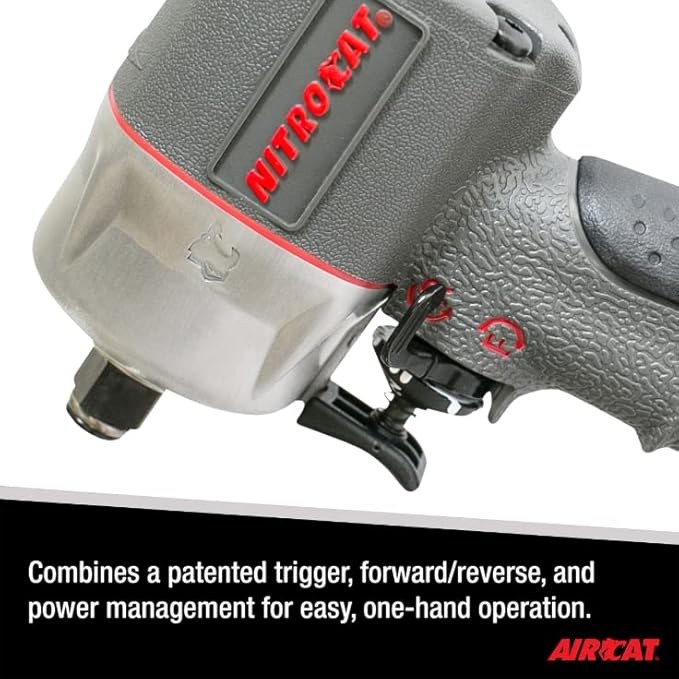 AIRCAT Pneumatic Tools 1056-XL 1/2-Inch NITROCAT Composite Compact Impact Wrench : Low Weight Power Impact Wrench : Tool for Automotive Improvement & Maintenance