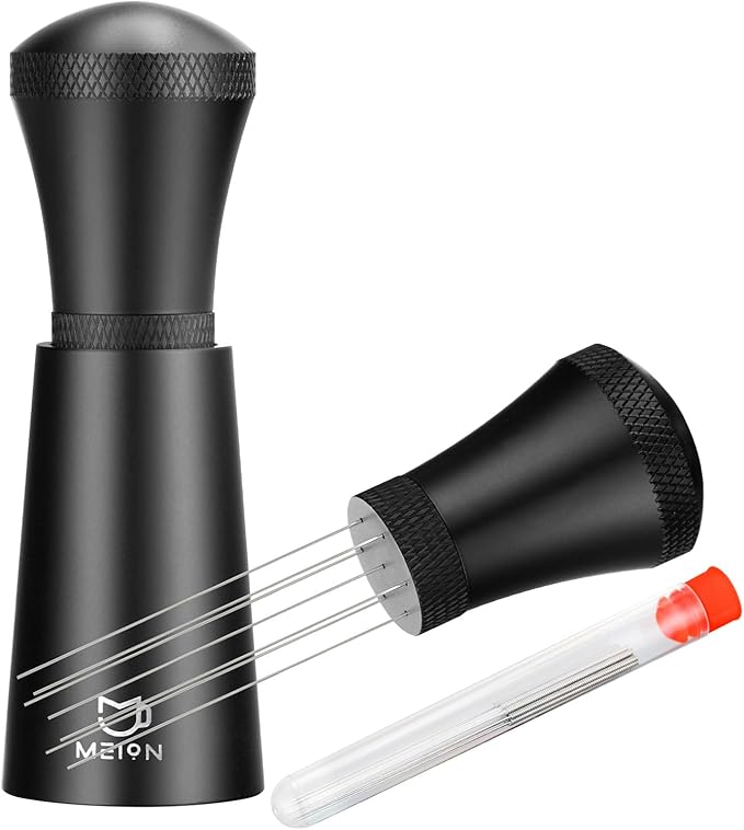 58mm Dosing Funnel and 58.5mm Puck Screen and Espresso Distribution Tool Set, Magnetic Coffee Funnel, Reusable 58.5mm Espresso Puck Screen(Black)