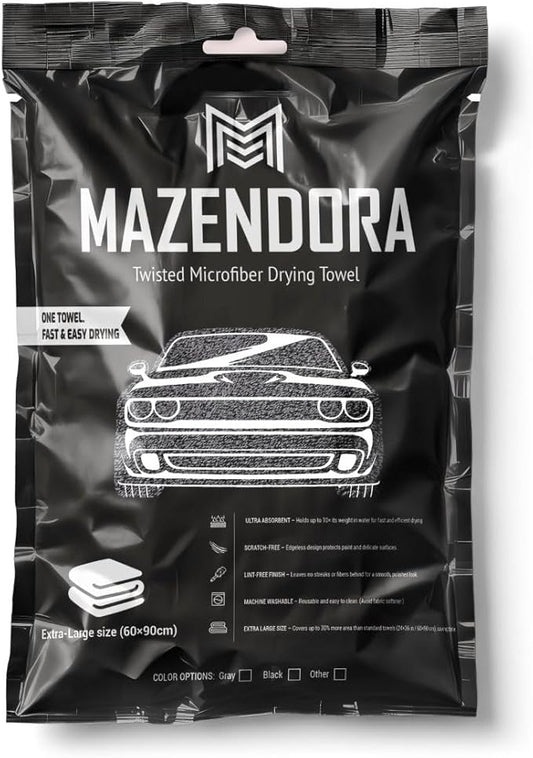 1300 GSM Twisted Loop Microfiber Car Drying Towel, XL 24x36 Inch, Edgeless, Ultra Absorbent, Lint Free & Scratch Safe Detailing Drying Cloth for Cars, Trucks & SUVs