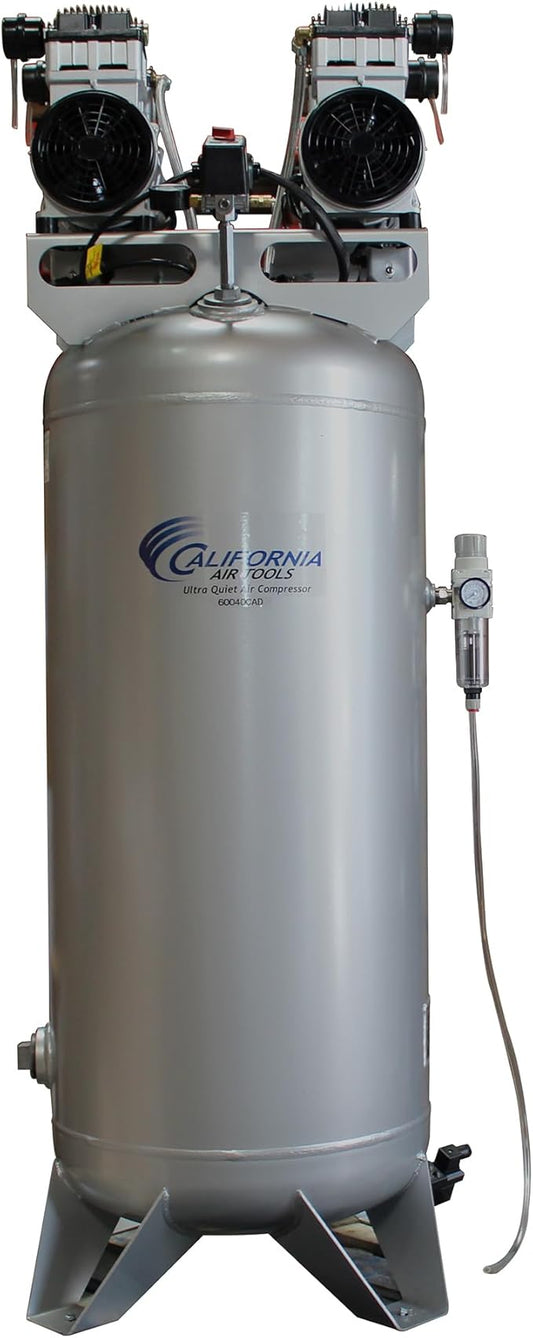 California Air Tools CAT-60040CAD 4.0 HP Ultra Quiet and Oil-Free Air Compressor, 60 Gallon Steel Tank, 75 dBA Noise Level