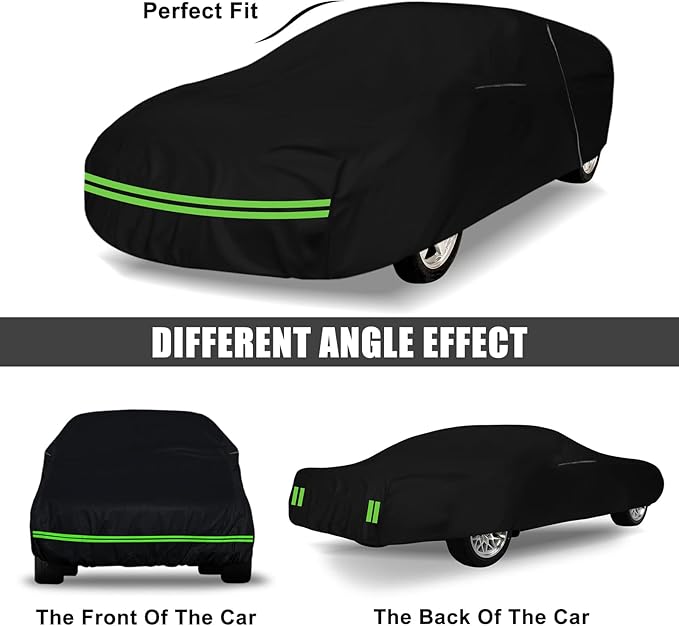 Waterproof Car Cover Replace for Pontiac Firebird/Trans Am Convertible & Coupe 1970-2002, 210T All Weather Classic Car Covers with Zipper Door & Lock for Snow Rain Protection