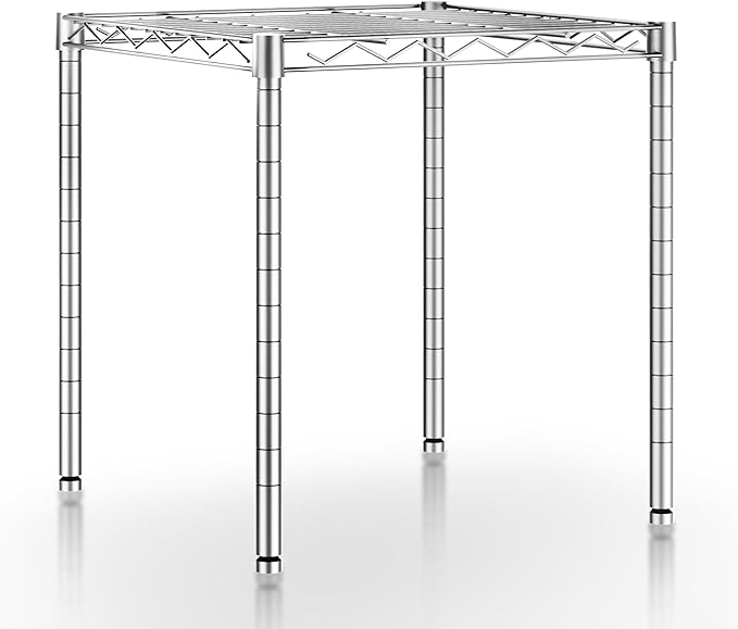 Xcity Storage Shelves, 1 Tier Heavy Duty Metal Shelving Unit, 350 LBS Capacity Adjustable Steel Wire Shelf Organizer for Pantry, Kitchen, Garage, 14" D x 14" W x 15" H, Chrome