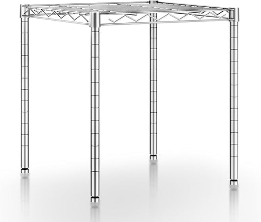 Xcity Storage Shelves, 1 Tier Heavy Duty Metal Shelving Unit, 350 LBS Capacity Adjustable Steel Wire Shelf Organizer for Pantry, Kitchen, Garage, 14" D x 14" W x 15" H, Chrome