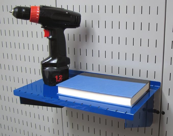 Wall Control Shelf 9in Deep Pegboard Shelf Assembly Pegboard and Slotted Tool Board - Blue