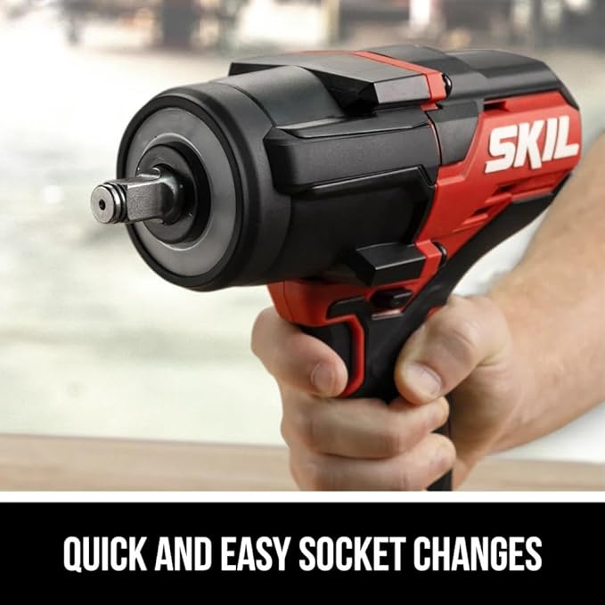 SKIL PWR CORE 20 Brushless 20V 1/2-Inch Mid-Torque Impact Wrench Tool Only- IW5761B-00