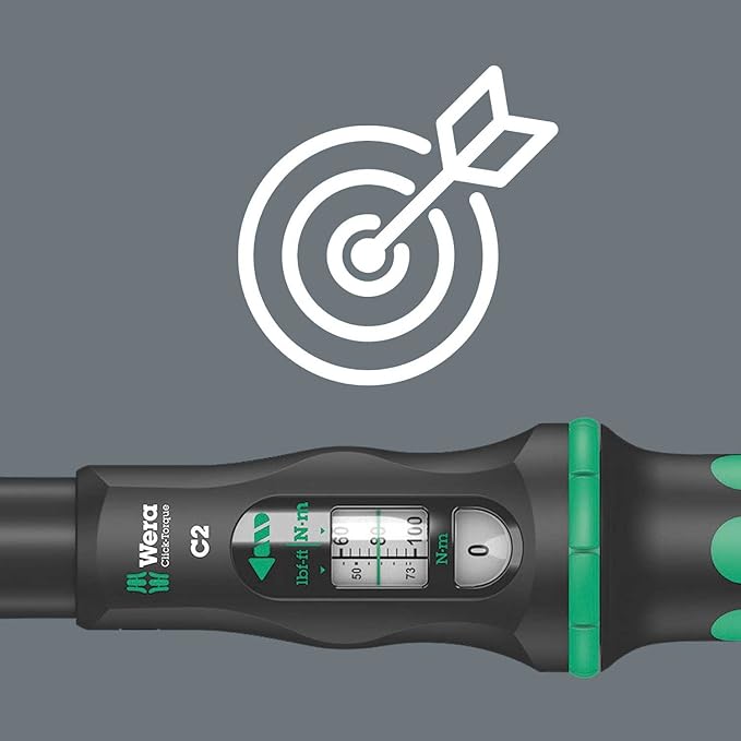 Wera 05075621001 Click-Torque C 2 Torque Wrench with Reversible Ratchet, 20-100 Nm, 1/2" x 20-100 Nm