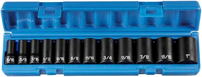 Grey Pneumatic (1213SD) 3/8" Drive 12-Piece Semi-Deep Standard Socket Set