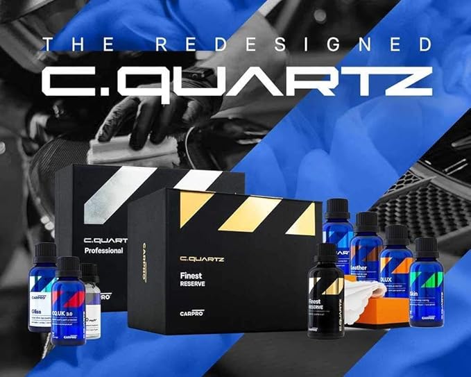 CARPRO CQUARTZ UK 3.0 - Ceramic Coating for Cars, Quartz Based Nanotechnology, Bonds to Paint, Glass, Metal and Plastic - (30ml Kit w/Reload 2.0)