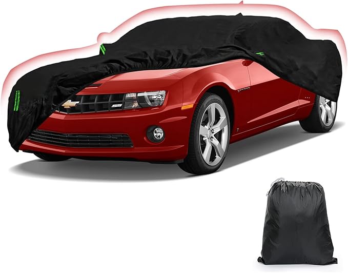 Car Cover for Chevy Camaro 2010-2023 6 Layers All Weather 210T Windproof Waterproof All Weather Protection Outdoor Covers Compatible with Chevy Camaro