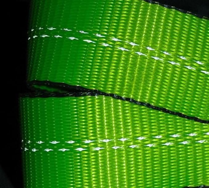 Mytee Products Tow Straps V Bridle 3" x 36" w/RTJ Clusters, Hi VIZ/HI Abrasion Green Webbing, 5400 lbs WLL | Recovery V Strap w/Reinforced Webbing for Towing, Wrecker, Rollback, Car Hauler