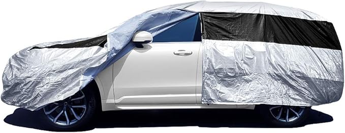 Titan Premium Multi-Layer PEVA Car Cover for Mid-Size SUV 188-206". Waterproof, UV Protection, Anti-Scratch Protective Lining, Driver-Side Zippered Opening. Fits Explorer, Grand Cherokee and More.