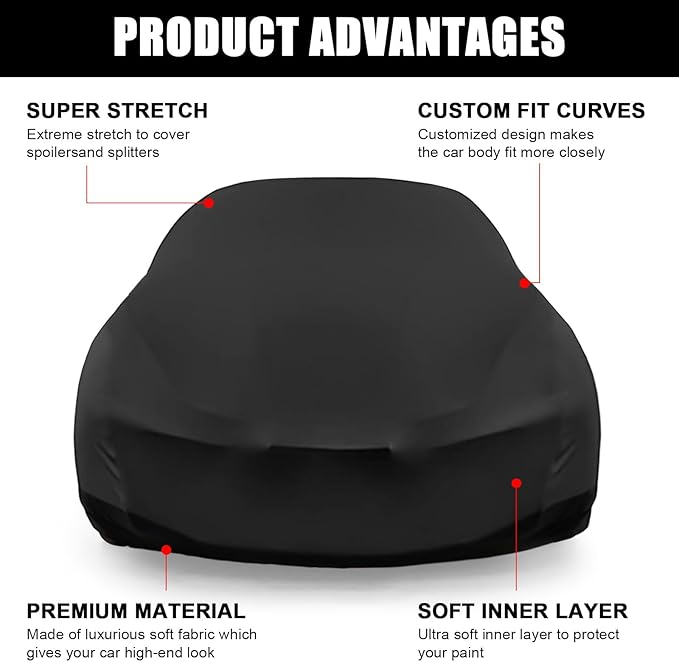 Car Cover Indoor Compatible with Ford Thunderbird 2002-2005,Stretch Satin Dust-Proof Protection Ultimate Custom Full Car Cover for Underground Garage, Car Show