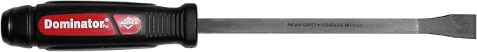Mayhew Tools 60141 Dominator Screwdriver Pry Bar, 12" Straight, Black Oxide Finish