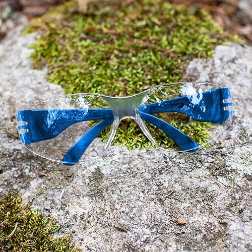 BISON LIFE Clear/Blue Safety Glasses for Men & Women, ANSI Z87.1, 12 Pack