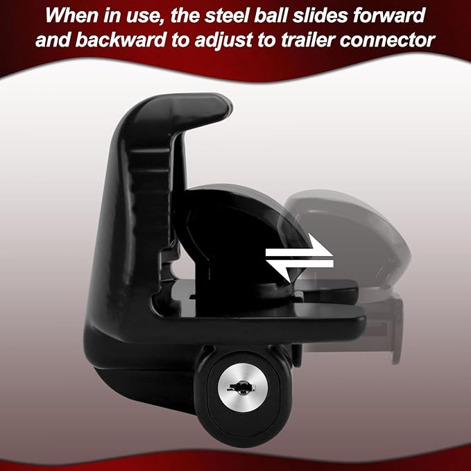 Cenipar Trailer Hitch Lock Universal Size Fit 1-7/8", 2", and 2-5/16" Couplers, Heavy Duty Steel, for Vehicles, Trailers, and RVs(Black)