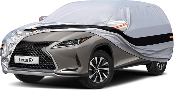 10 Layers SUV Car Cover Custom Fit for Lexus RX RX350 RX450 RX500 (2015-2024) Waterproof All Weather for Automobiles, Outdoor Full Cover Sun UV Rain Protection.Black