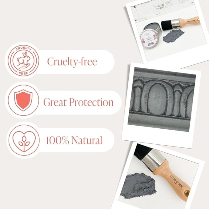 Furniture Wax - 100% Natural Sealant for Chalk Furniture Paint or Raw Wood, Light Protection, Easy To Apply, No Odor, Eco-Friendly - 7 Color Choices - Grey (4 oz)