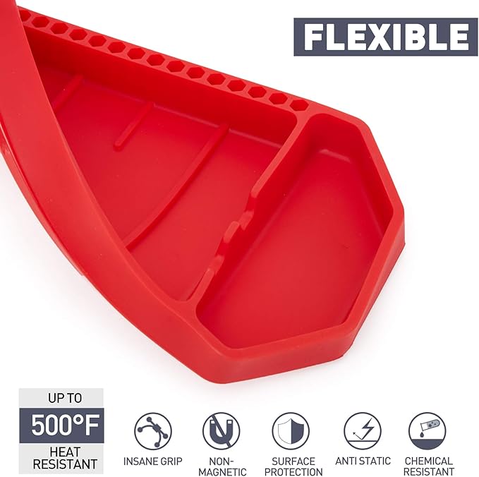 3pcs Large Non-Slip Flexible Silicone Tool Tray, Mechanic Tool Mat, Tool Organizer, Tool Storage, Tool Holder, Grip Mats, No Magnets, Christmas Day Gift for Men, Father’s Day Gift