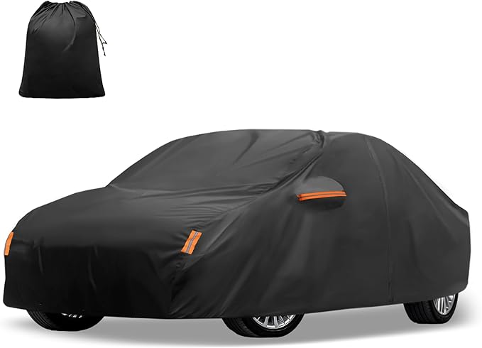 X AUTOHAUX Car Cover for Toyota Camry 2007-2022 Aluminum Film Outdoor Waterproof Sun Rain Snow Hail Protection with Driver Door Zipper
