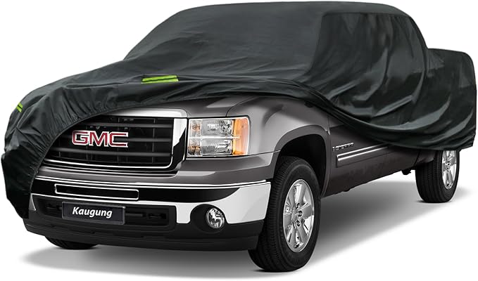 Kaugung Truck Cover Waterproof Custom Fit GMC Sierra 1500-3500 Crew 6.5' Bed (1998-2025), 7 Layers Heavyweight Pickup Car Cover Outdoor Indoor Sun UV Rain Snow Wind Protection.