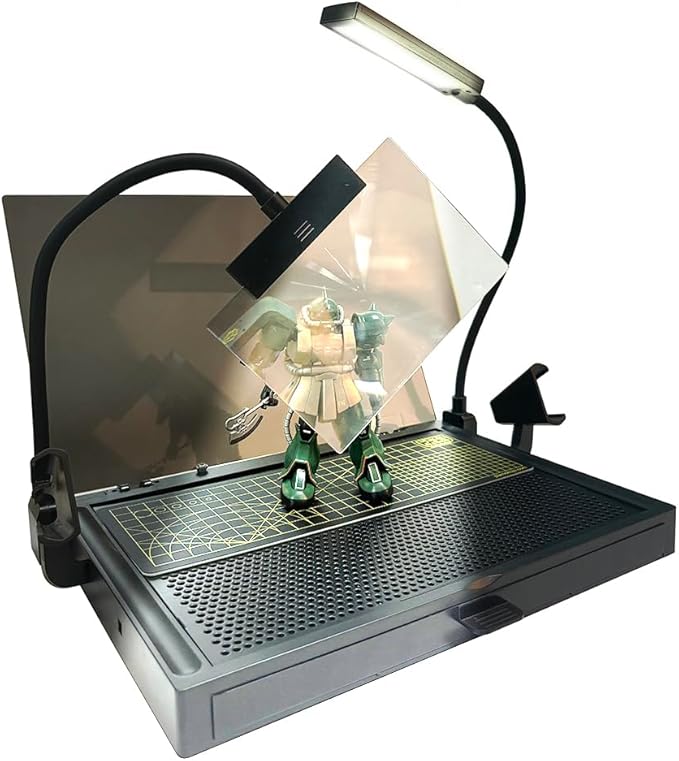 Portable Workbench for Cutting and Assembly Workbench with Drawer, Model Kit Tool for Building, Model Kit Tools with LED Lights, for High-Precision WorkMagnifiers.