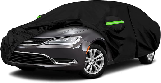 Waterproof Car Cover Replace for 2011-2017 Chrysler 200, 6 Layers All Weather Car Covers with Zipper Door & Windproof Bands for Snow Rain Dust Hail Protection (200)