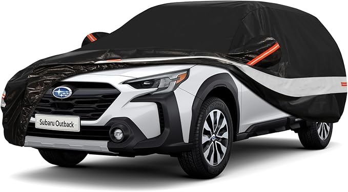 10 Layers SUV Car Cover Custom Fit for Subaru Outback (1994-2025),Waterproof All Weather for Automobiles, Outdoor Full Cover Sun UV Rain Protection with Cotton.Black