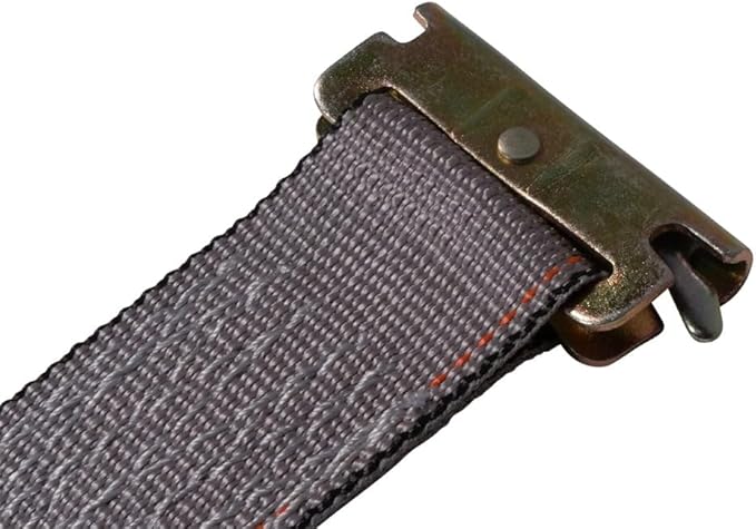 Mytee Products (50 Pack 2'' x 16' E Track Straps w/Spring E-Fittings - Grey Ratchet Etrack Straps w/Heavy Duty 4000 lbs Breaking Strength for Enclosed Trailers, Trucks & Vans