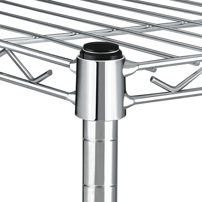 Simple Deluxe Heavy Duty 5-Tier Storage Shelving Unit, 35.83" W x 13.98" D x 61.02" H, 1250 Lbs Loading Capacity, Chrome