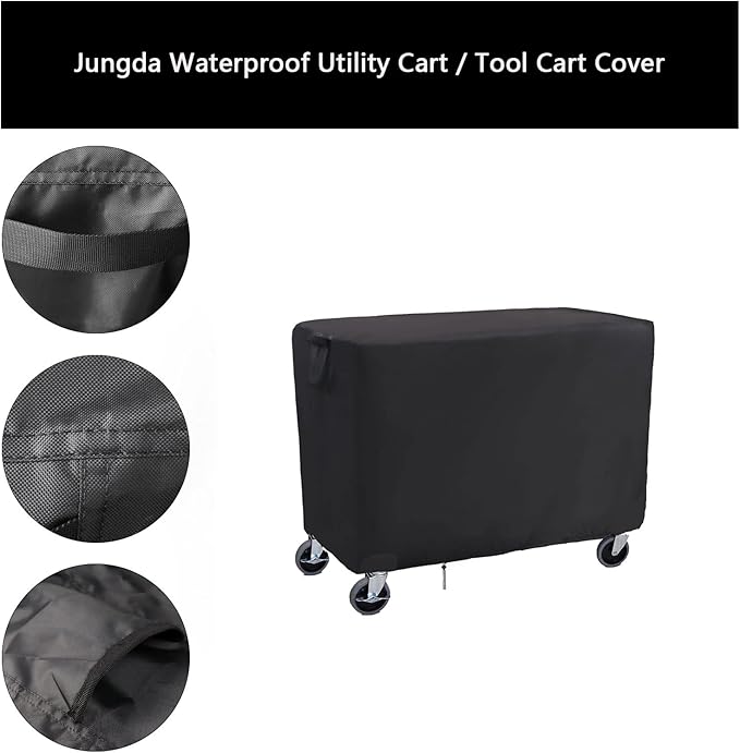 Rolling Tool Cart Cover 40 Inch, Waterproof Utility Cart Cover Service Cart Cover - 41 X 18 X 34 Inch