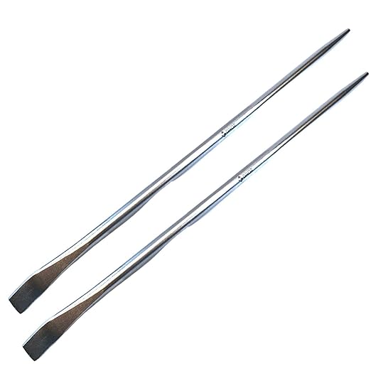 Groz 36-inch Aligning Pry Bar | Heavy Duty | Round Section | Zinc Plated | #33173-2 (Pack of 2)