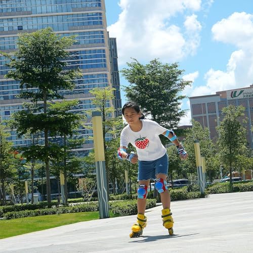Kids Protective Gear Knee Pads Elbow Pads & Wrist Guards for Roller Skating