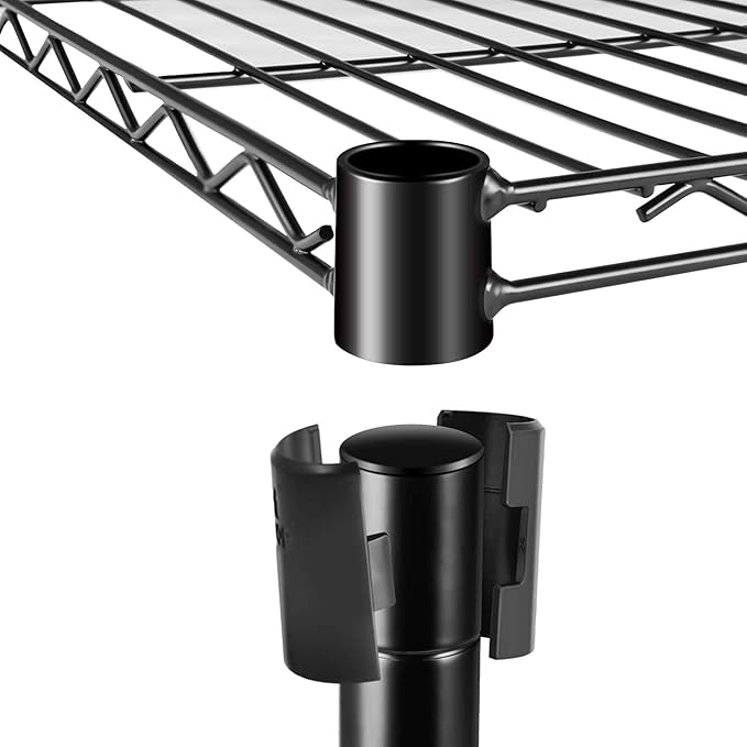 Simple Deluxe Heavy Duty 4-Shelf Storage Shelving Unit, 36" D x 14" W x 55.91" H Steel Organizer Wire Rack 1000Lb Capacity, Black, 2 Pack