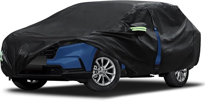 Car Cover Fit for Honda CRV 1997-2025, Toyota RAV4 2006-2025, Migaven Waterproof Full Exterior Cover Sun Rain Protection with Door Zipper and Cotton Lining