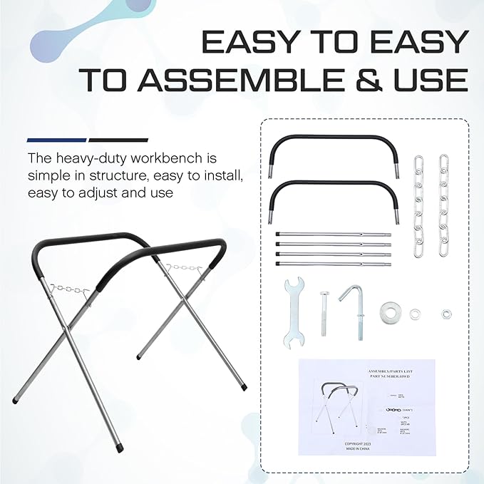 Barydat 2 Pack Paint Stand Bumper Stand Automotive Fender Stand Portable Heavy Duty Workbench for Garage and Shop, Folding Work Bench for Home-500-pound Capacity