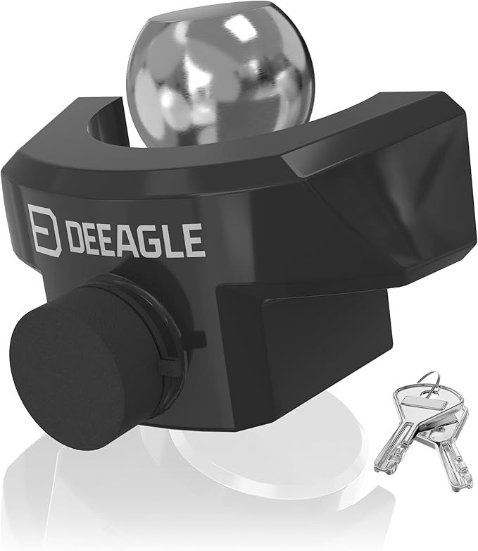 DEEAGLE Heavy Duty Trailer Coupler Lock, RV Trailer Locks Fits 2-5/16” Couplers, Anti-Theft Ball Hitch Lock, Black