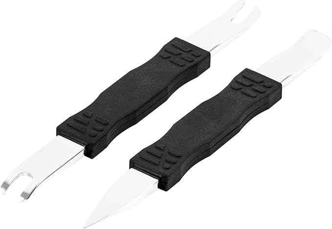 ARES 10123 – 2-Piece Automotive Trim Tool Kit – Ultra-Thin Prybar Ends Offer Superior Strength Without Damaging Material – Removes Trim, Molding, Fasteners, Panels, and More