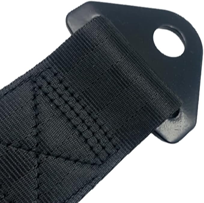 2 Pieces Car Racing Tow Strap High-Strength Nylon Towing Rope Universal JDM Sports Black Trailer Ropes Bumper Decorative with Chinese Slogan Fit for Front or Rear Front Bumper
